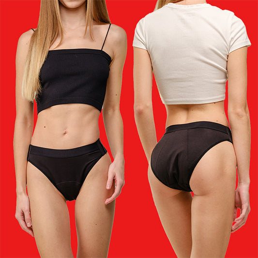 Relixa FLEXA menštruačné nohavičky s bočným zapínaním – silná absorpcia – čierne – foto 2