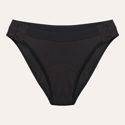 Relixa FLEXA menštruačné nohavičky s bočným zapínaním – silná absorpcia – čierne, veľkosť XXL